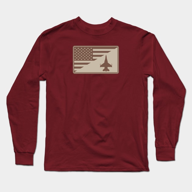 F-16 Viper US Flag (subdued) Long Sleeve T-Shirt by TCP